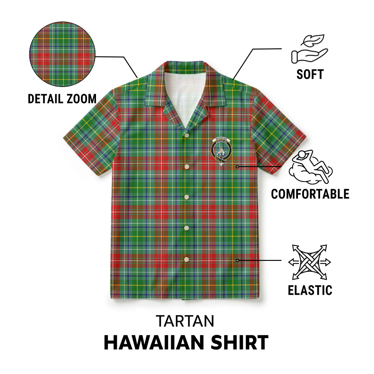Muirhead Tartan Crest Hawaiian Shirt