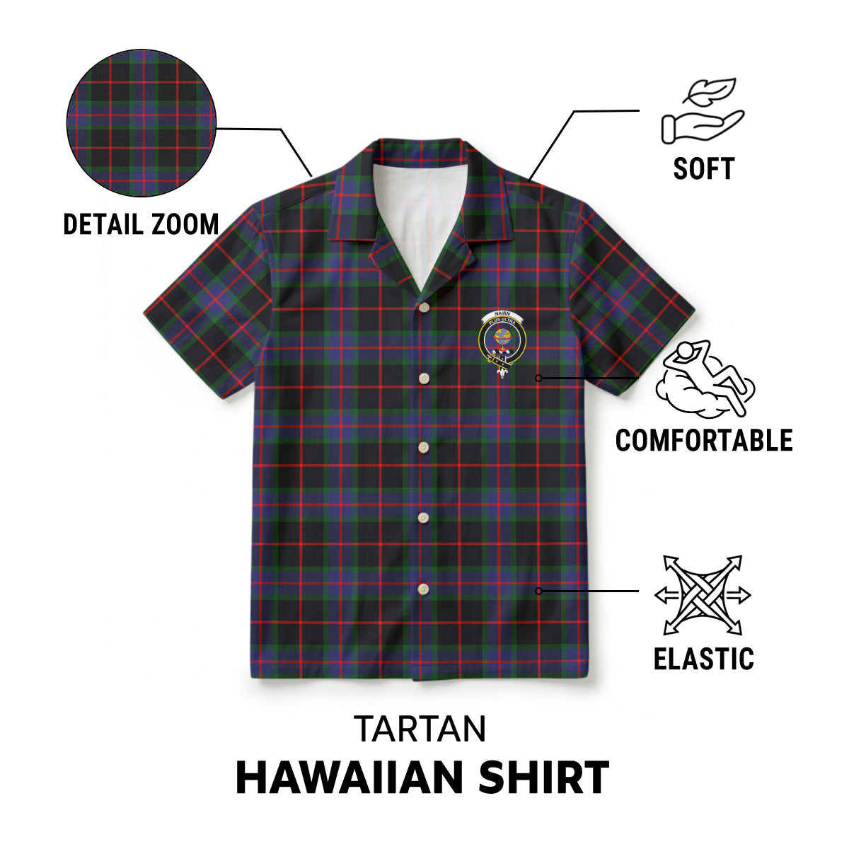 Nairn Tartan Crest Hawaiian Shirt
