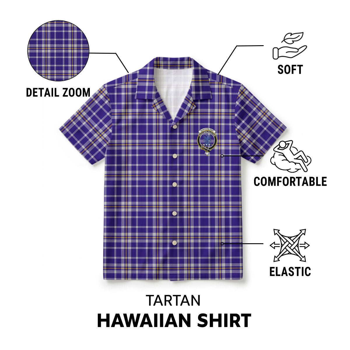 Ochterlony Tartan Crest Hawaiian Shirt
