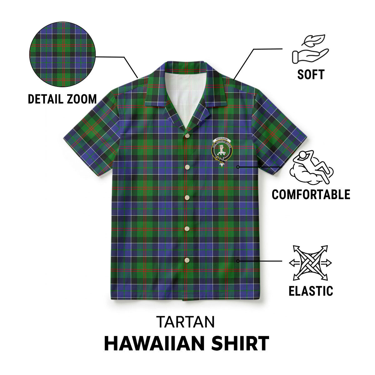 Paterson Tartan Crest Hawaiian Shirt