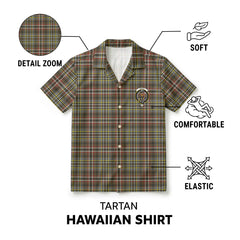 Scott Green Weathered Tartan Crest Hawaiian Shirt