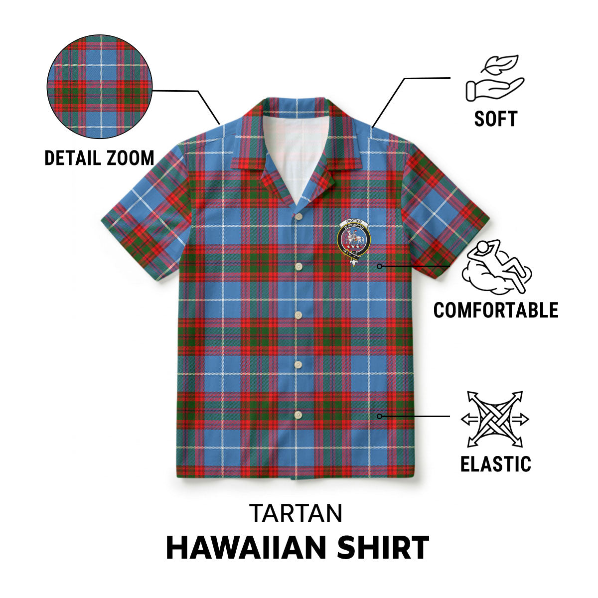 Trotter Tartan Crest Hawaiian Shirt