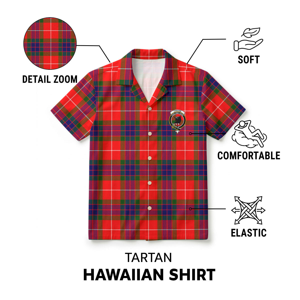 Tweedie Tartan Crest Hawaiian Shirt