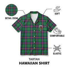 Young Modern Tartan Crest Hawaiian Shirt