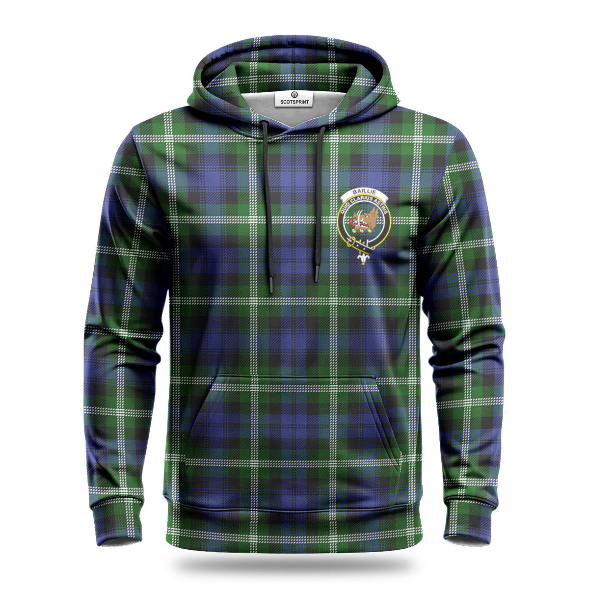 Baillie Modern Tartan Crest Hoodie