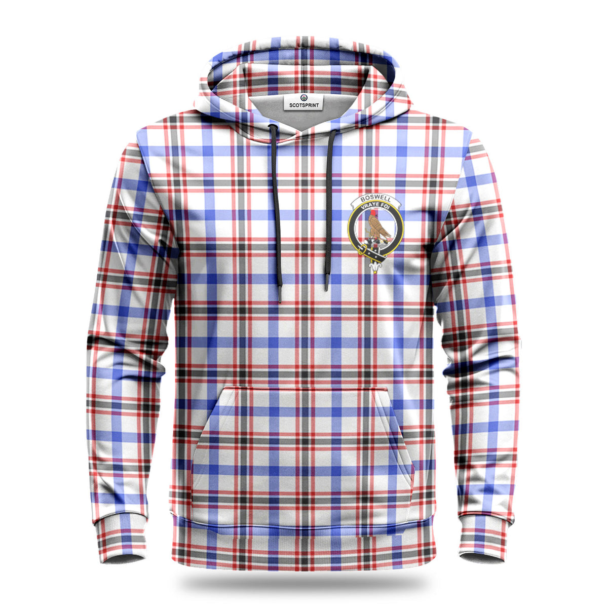 Boswell Modern Tartan Crest Hoodie