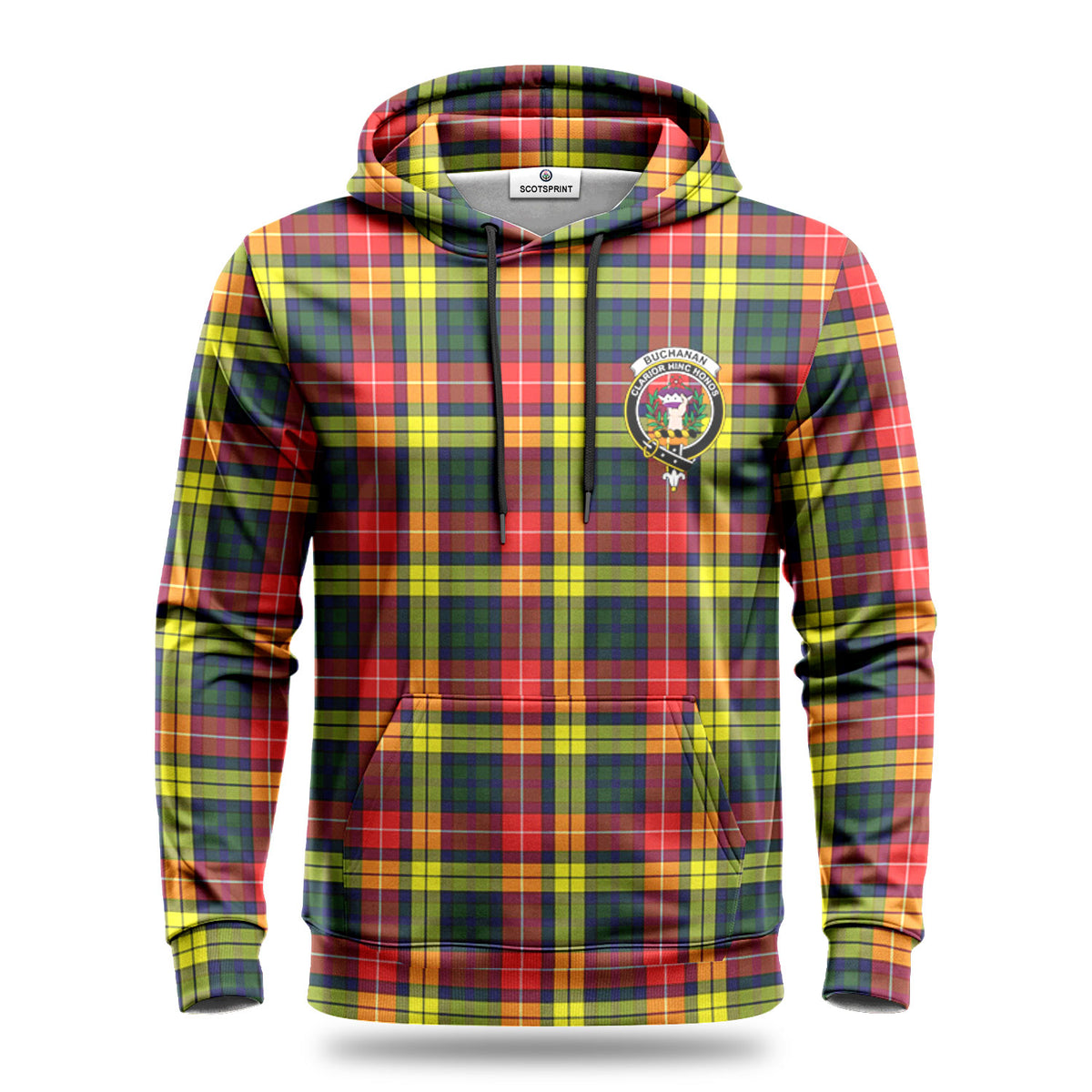 Buchanan Modern Tartan Crest Hoodie