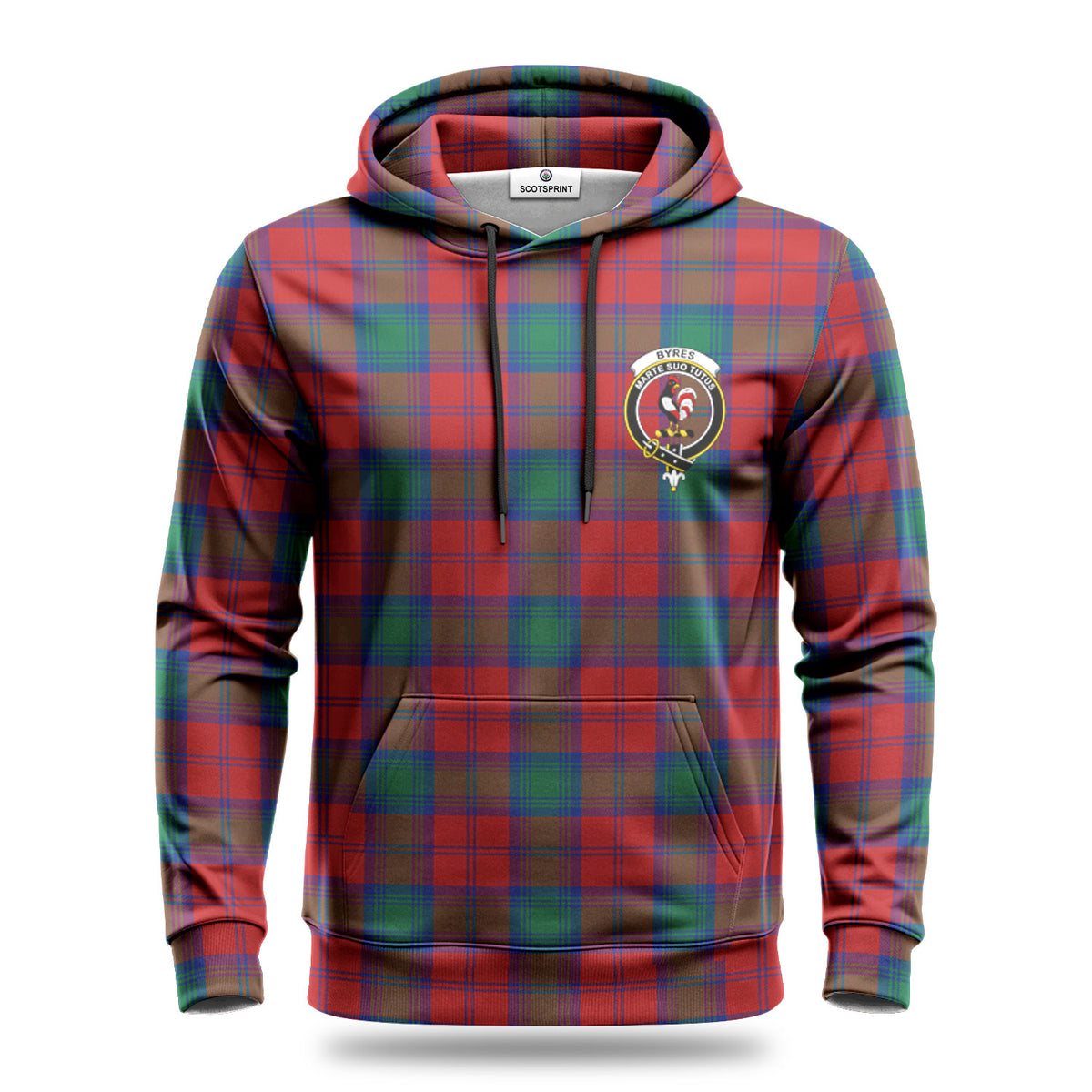 Byres Tartan Crest Hoodie