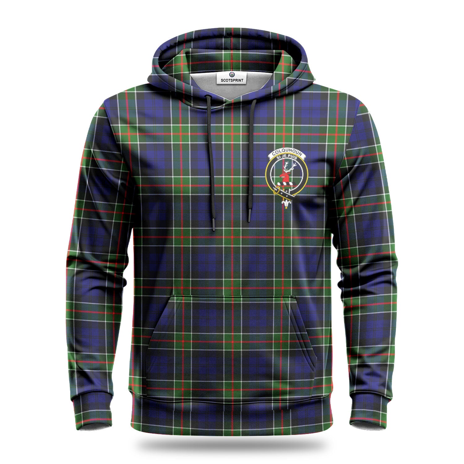 Colquhoun Modern Tartan Crest Hoodie