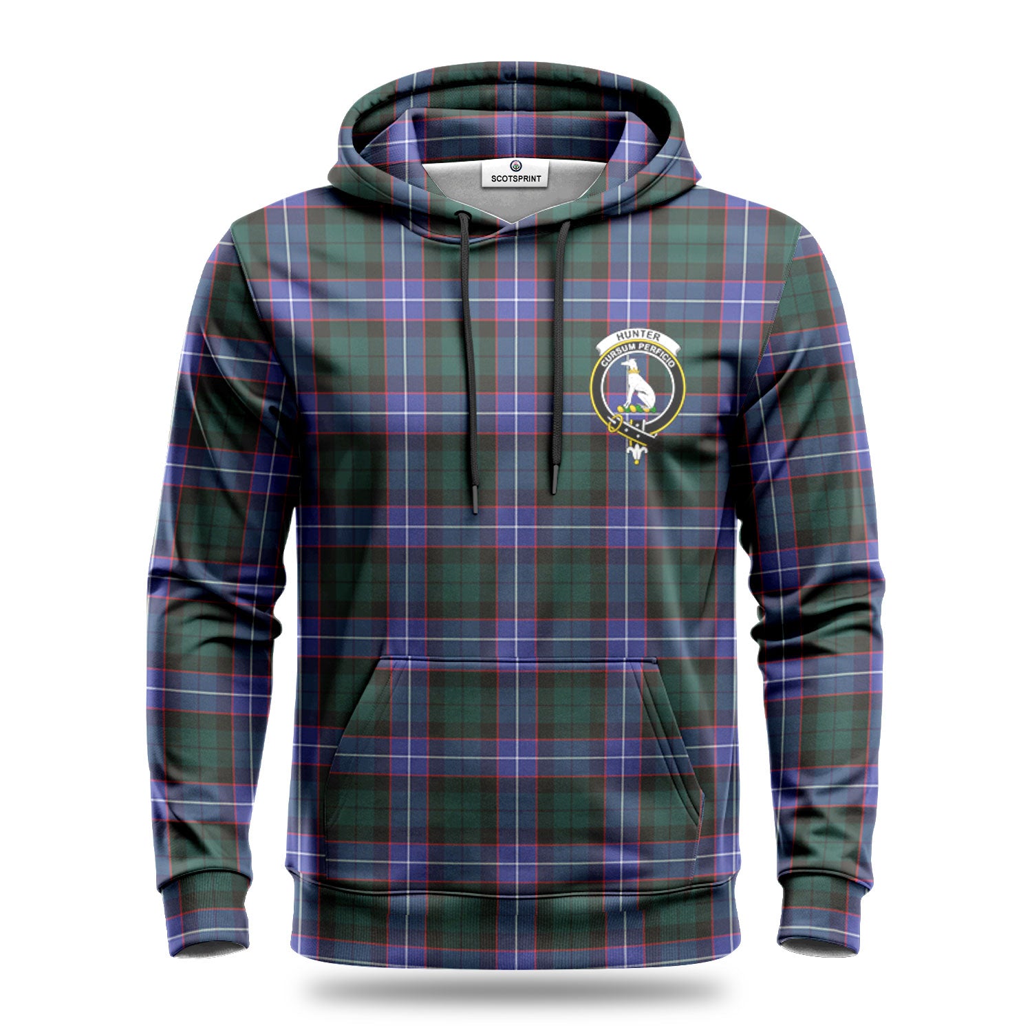 Hunter Modern Tartan Crest Hoodie