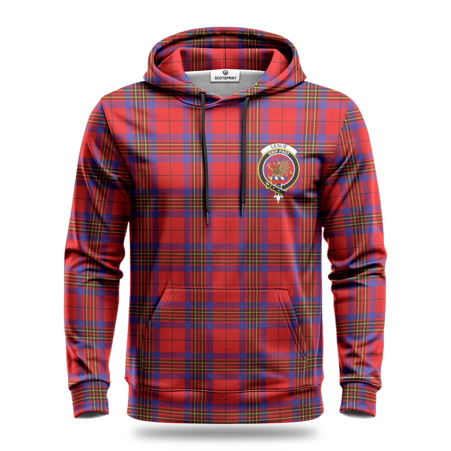 Leslie Modern Tartan Crest Hoodie