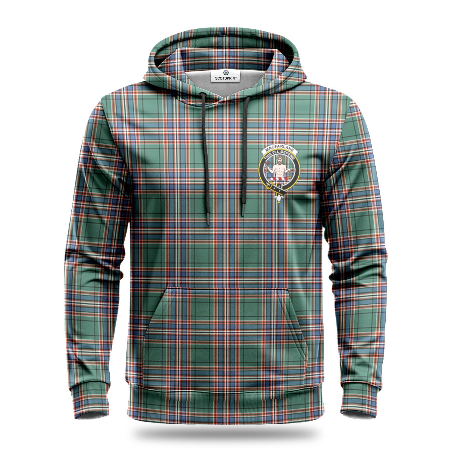 MacFarlane Hunting Ancient Tartan Crest Hoodie