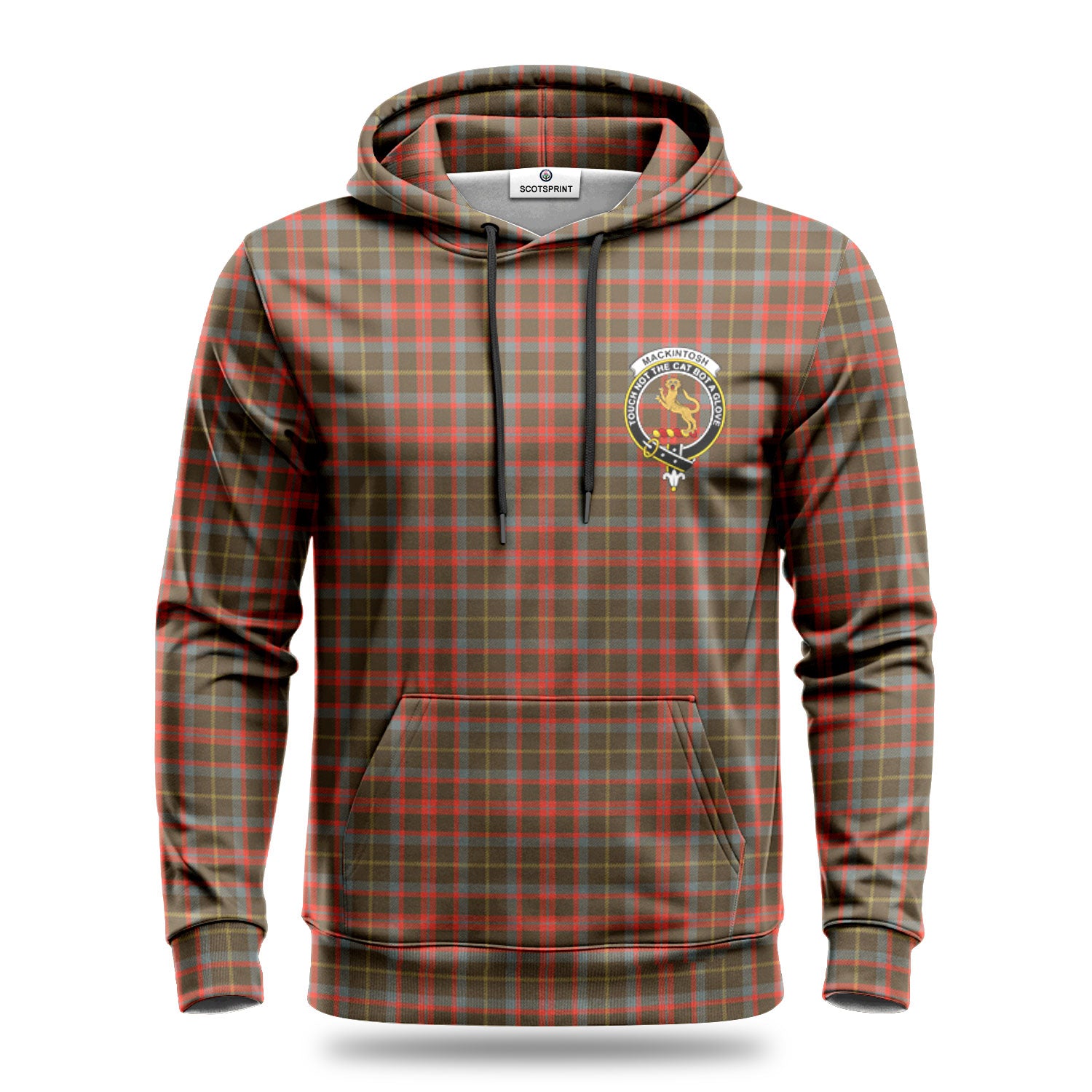 MacKintosh Hunting Weathered Tartan Crest Hoodie