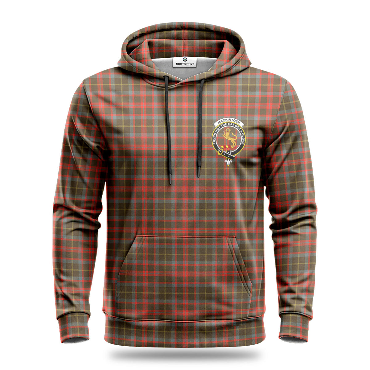 MacKintosh Hunting Weathered Tartan Crest Hoodie