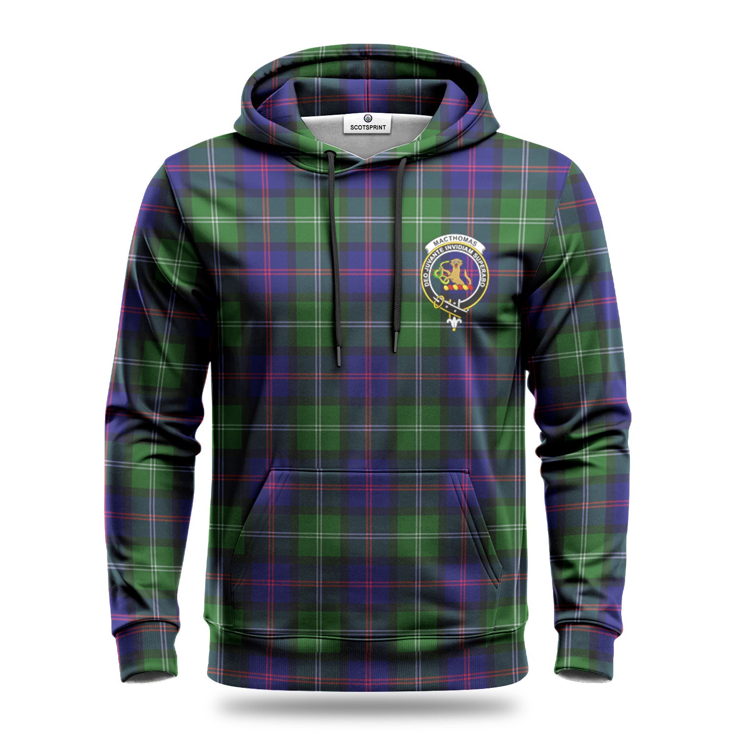 MacThomas Modern Tartan Crest Hoodie