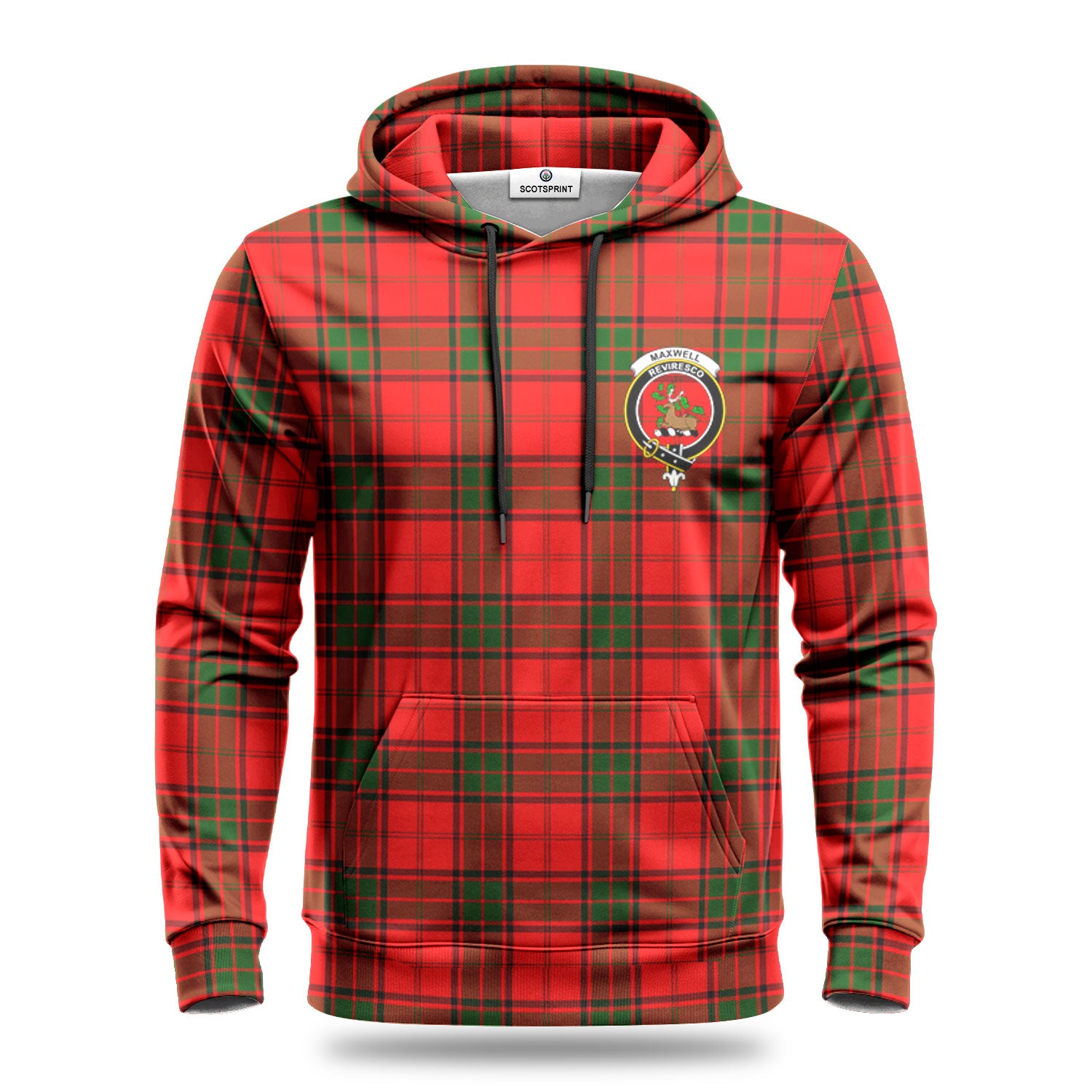 Maxwell Modern Tartan Crest Hoodie