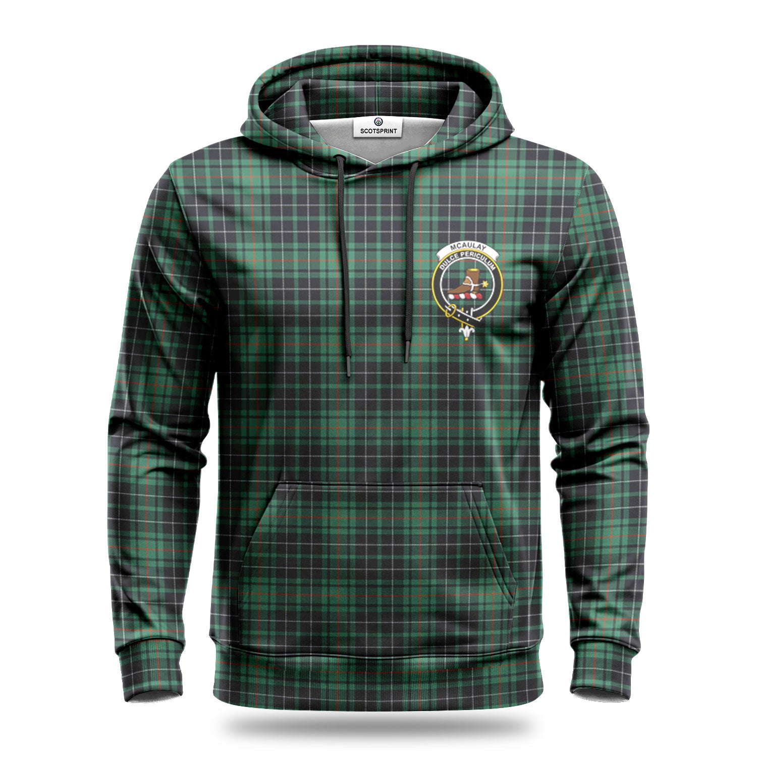 McAulay Hunting Ancient Tartan Crest Hoodie