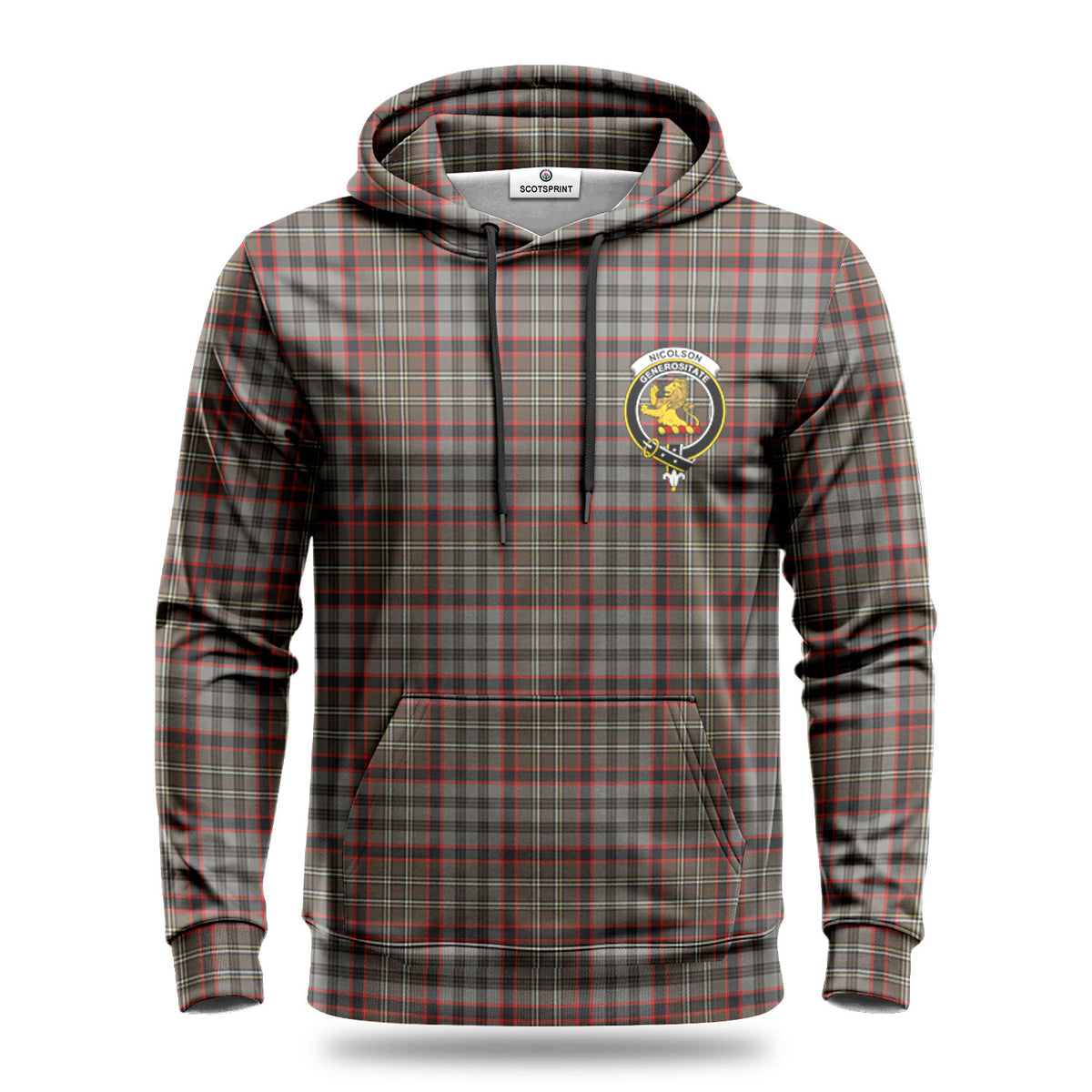 Nicolson Hunting Weathered Tartan Crest Hoodie