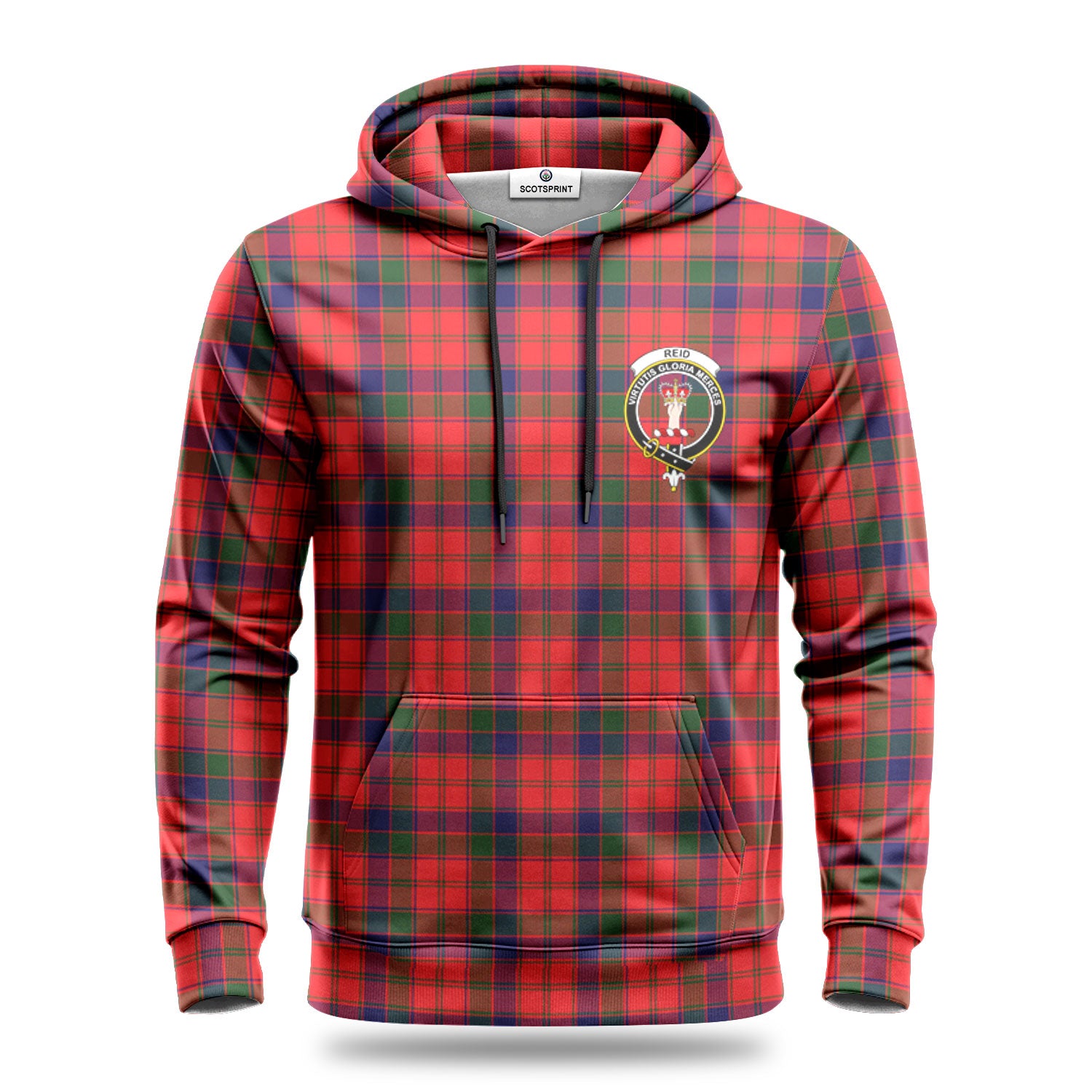 Reid Modern Tartan Crest Hoodie