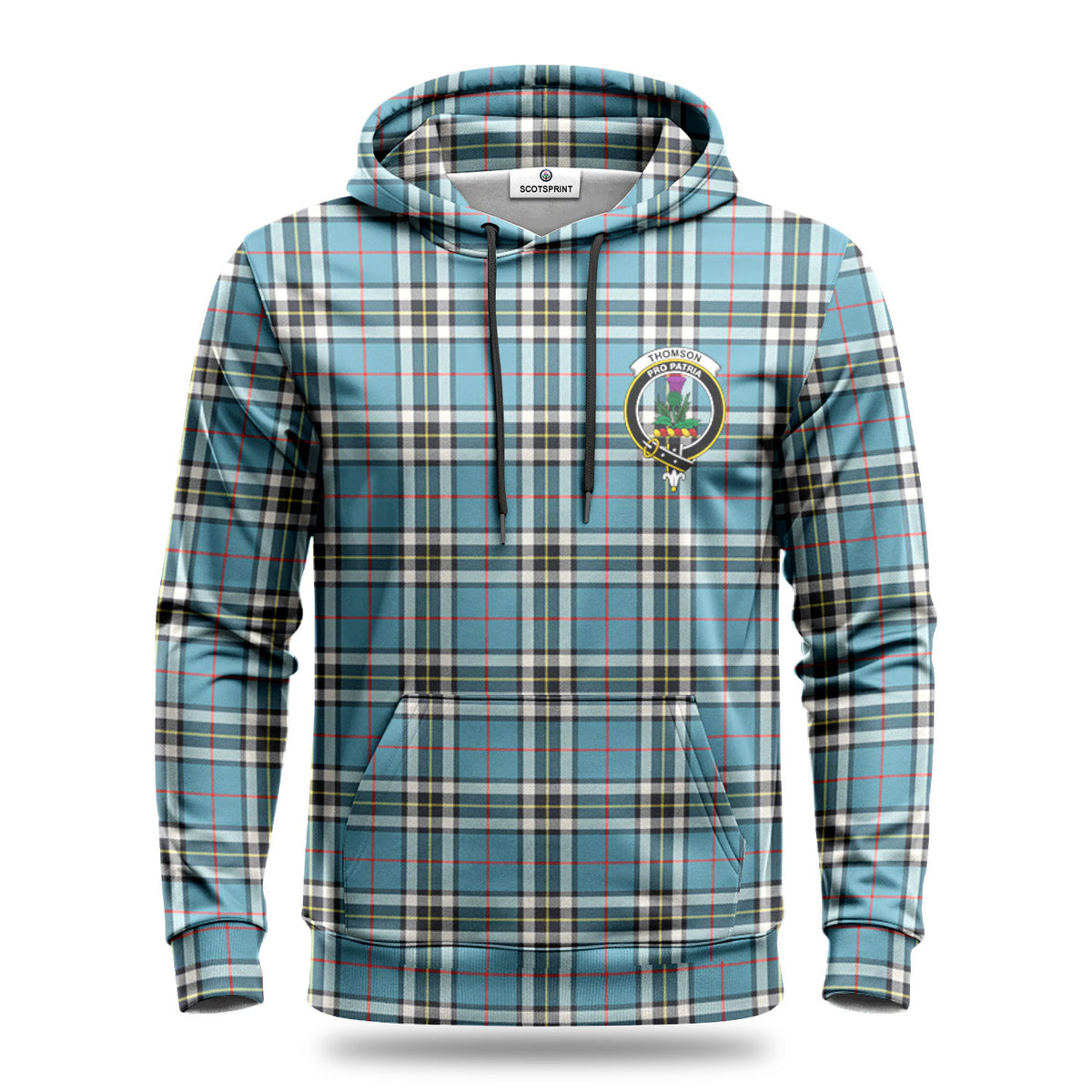 Thomson Blue Tartan Crest Hoodie