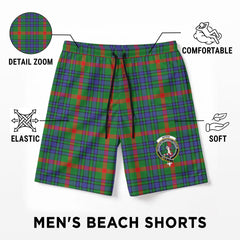 Aiton Tartan Crest Men's Beach Shorts