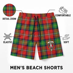 Boyd Modern Tartan Crest Men's Beach Shorts