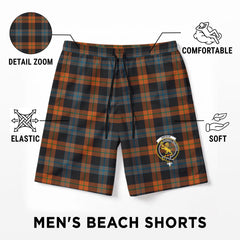 Broun Ancient Tartan Crest Men's Beach Shorts