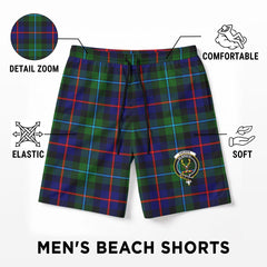 Calder Tartan Crest Men's Beach Shorts