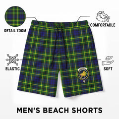 Campbell of Breadalbane Modern Tartan Crest Men's Beach Shorts