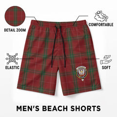 Carruthers Tartan Crest Men's Beach Shorts