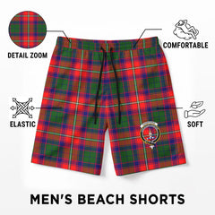 Charteris (Earl of Wemyss) Tartan Crest Men's Beach Shorts
