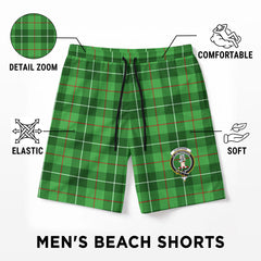 Clephan (or Clephane) Tartan Crest Men's Beach Shorts