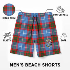 Congilton Tartan Crest Men's Beach Shorts