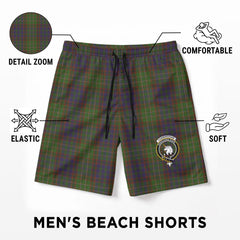 Cunningham Hunting Modern Tartan Crest Men's Beach Shorts