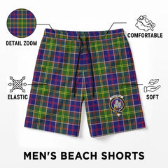 Dalrymple Tartan Crest Men's Beach Shorts