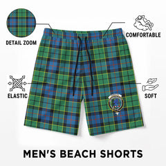 Forsyth Ancient Tartan Crest Men's Beach Shorts