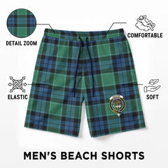 Graham of Menteith Ancient Tartan Crest Men's Beach Shorts