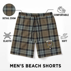 Graham of Menteith Weathered Tartan Crest Men's Beach Shorts