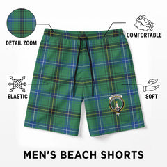 Henderson Ancient Tartan Crest Men's Beach Shorts