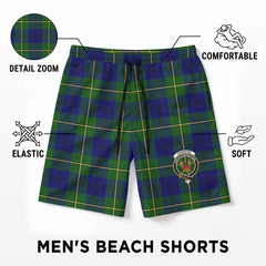 Johnston of Caskieben Tartan Crest Men's Beach Shorts