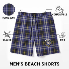 Kilmarnock Tartan Crest Men's Beach Shorts