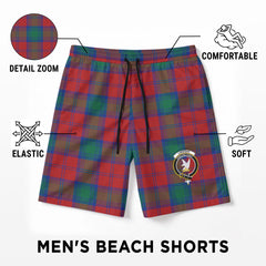Lindsay Modern Tartan Crest Men's Beach Shorts