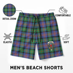 Logan Ancient Tartan Crest Men's Beach Shorts