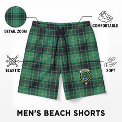 MacArthur Ancient Tartan Crest Men's Beach Shorts