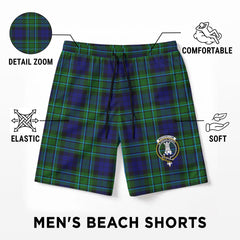 MacCallum Modern Tartan Crest Men's Beach Shorts