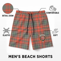 MacDougall Ancient Tartan Crest Men's Beach Shorts