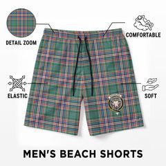 MacFarlane Hunting Ancient Tartan Crest Men's Beach Shorts