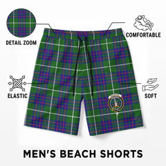 MacIntyre Hunting Modern Tartan Crest Men's Beach Shorts