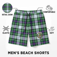 MacKenzie Dress Modern Tartan Crest Men's Beach Shorts