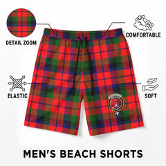 MacNaughton Modern Tartan Crest Men's Beach Shorts